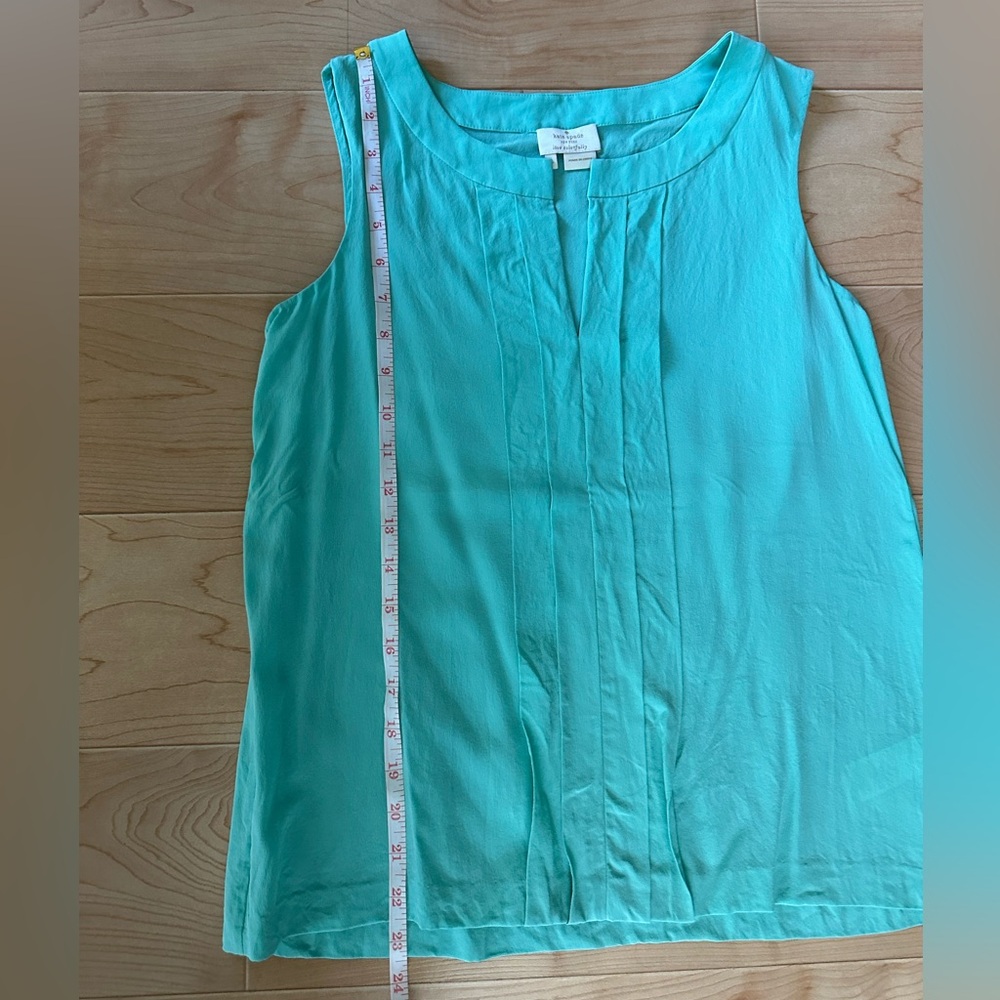 Kate Spade mint green silk sleeveless blouse size 6 tank - Picture 6 of 7